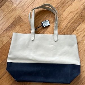 Nisolo leather and suede tote